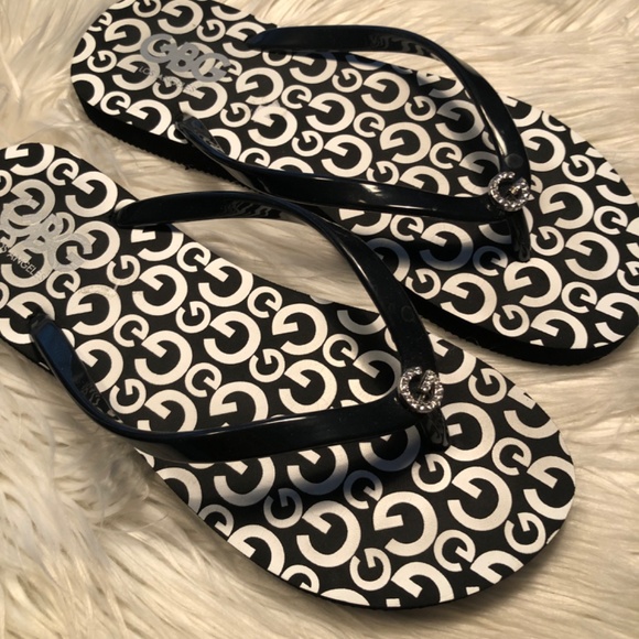 G by Guess Los Angeles Bling Summer Flip Flops Size 7/8 - Picture 2 of 7